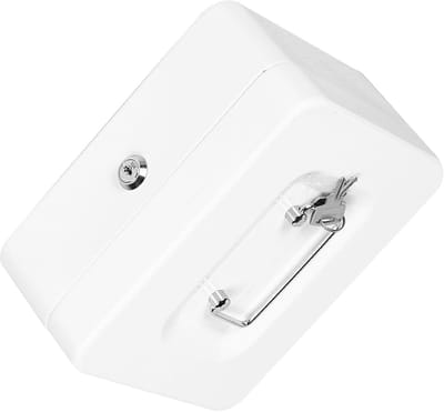 Metalen Opbergdoos - Sleutelkluis - Veilige Opslag - Inclusief 2 Sleutels - 25x20x9 cm - Wit