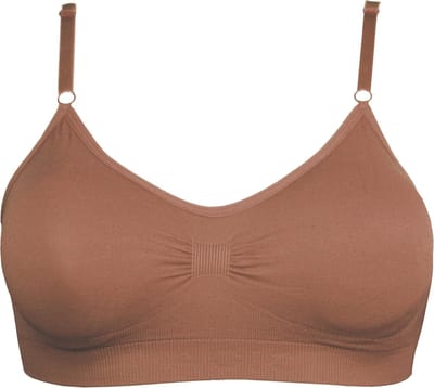 MAGIC Bodyfashion Bamboo Comfort Bra with Spaghetti Straps - Mocha - Maat XXL