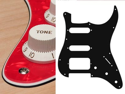 Boston ST-323-PR pickguard, Stallion, SSH, 3 pot holes, 3-5 switch, 3 ply, pearl red