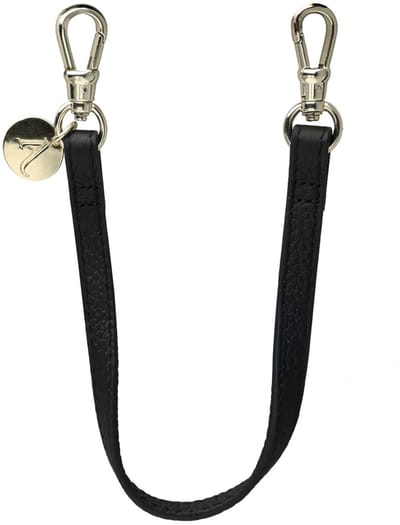 AVY Polsband Telefoonkoord | Leren Polsband | Kort Koord | voor Hoesjes met Koordhaakjes | Geschikt voor iPhone, Samsung en meer | 30cm | Luxe lederen stijl | Zwart