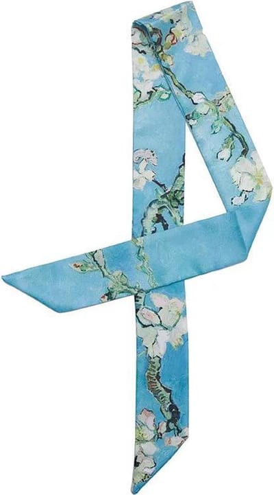 Emilie Scarves - sjaal - haarsjaal - blauw - Van Gogh Amandelbloesem