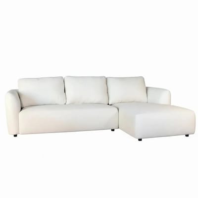 Hoekbank Hudson 280cm chenille beige bank rechts loungebank hoeksalon