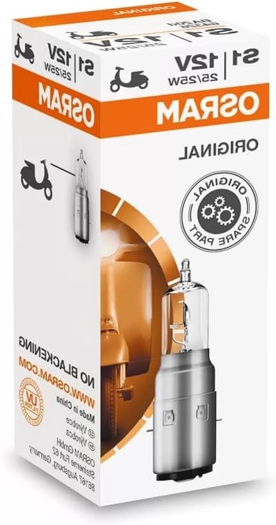 Motorfiets Lamp - Koplamp Bulb - Veilig Rijden - Origineel Onderdeel - 12V 25W - Glas