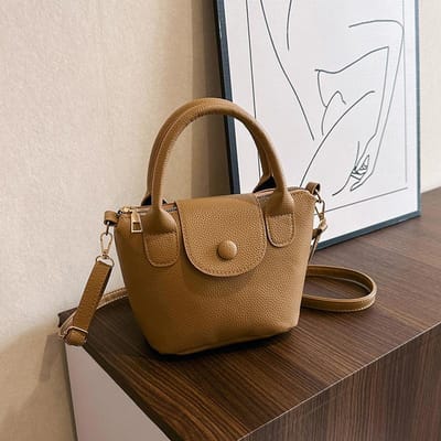 Nieuwe Zomer Lamsleren Tas Mini Knödel Tas Modieuze Handtas Crossbody Tas Schoudertas Mobiele Telefoon Tas brown