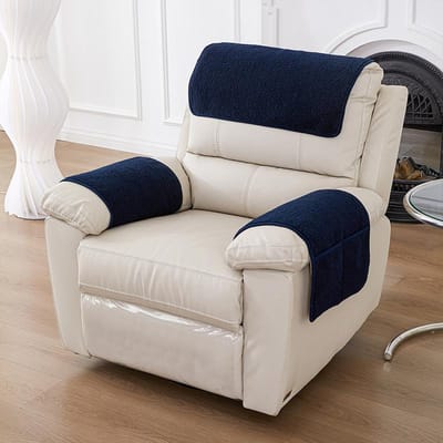 3 Stuks Rekbaar Fleece Meubilair Sofa Armleuninghoes Met Zakken Sofa Hoofdsteun Handdoek Velvet Anti-Slip Bank Stoel Armbeschermer