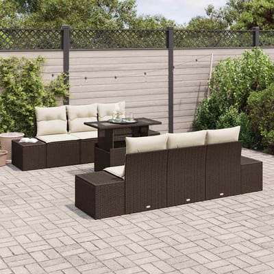 vidaXL - Tuinbank - Set - 7 - st - Bruin - en - Crème