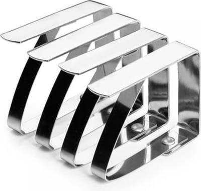 Ibili Tafelkleedklemmen - Rvs - 4 Stuks
