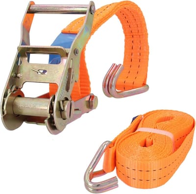 Spanbanden Set - Rateltouw Sjorband - Vastzetten Lading - TÜV GS Gecertificeerd - 6 Meter 2000kg - Oranje