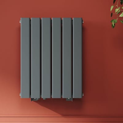 Verticale Badkamerradiator 600x465mm Antraciet - Dubbellaags Plat Paneel