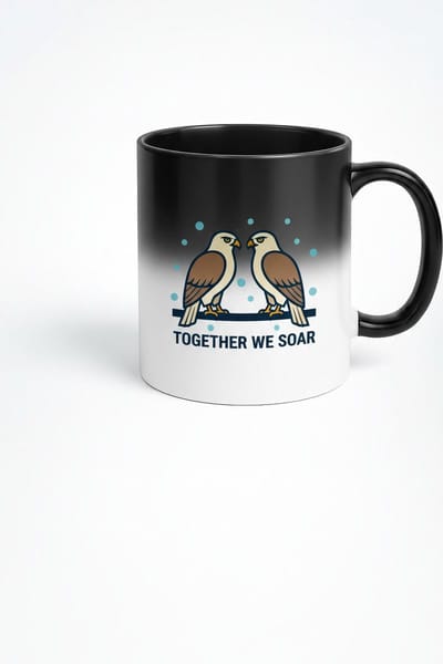 Magic Mok 'Together We Soar' - Warmtegevoelige Mok Arenden Koppel - Uniek Cadeau Liefde & Vriendschap