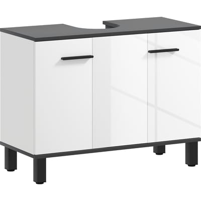 Homcom Onderkast met 2 Deuren en Verstelbare Planken 80X34X60 cm Wit