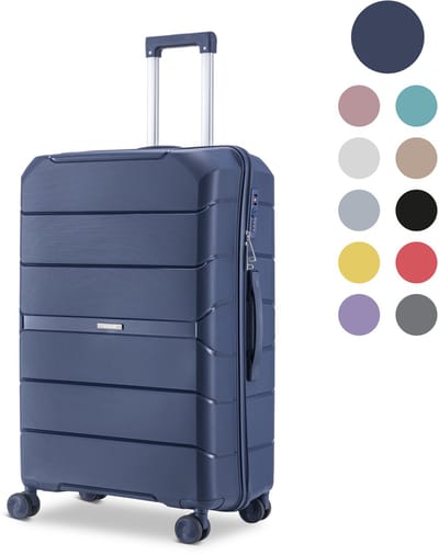 SKYCASES Urban Adventurer - Grote Reiskoffer - Cijferslot - 49x30x75cm - 110L - XL Rolkoffer Groot - Spinner wielen & Kofferslot - Donkerblauw V2