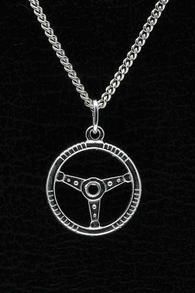 Zilveren Sportstuur ketting hanger - 2