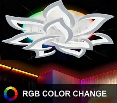 10 Lotus RGB - Dimbaar Met Afstandsbediening en APP - Plafoniere - Smart lamp - Moderne LED Lamp