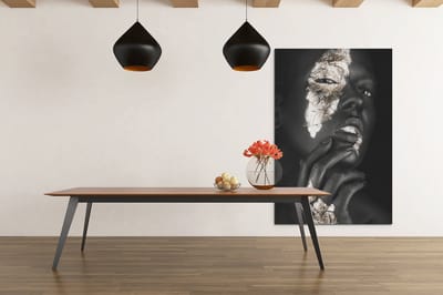 Canvas Schilderijen - Vrouw met Goud - Gezicht - Foto Print Op Canvas - Wanddecoratie - 60x40x2 cm