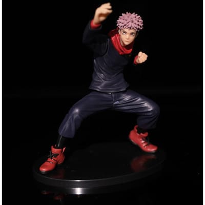 Anime Jujutsu Kaisen Figuur 18cm Itadori Yuji Zittend Geperste Instant Noedels PVC Model Speelgoed Collectie Siercadeau Premium Kwaliteit black