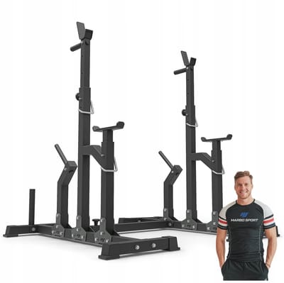 Marbo Sport - Squat Rack met veiligheidssteunen - Squatrek - MS-S104 2.0 - Voor squats en bankdrukken - Krachttraining en thuisgym en Home Gym - Max. 300 kg - Zwart