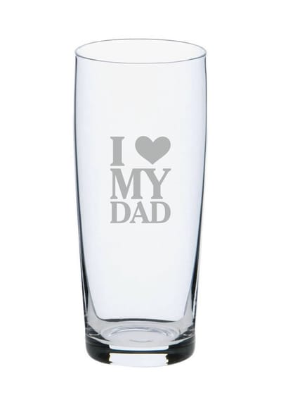 Vaderdag - I Love My Dad - bierglas - bierfluitje - Vaderdag cadeau - graveren - uniek cadeau - glas gravering - verjaardagscadeau