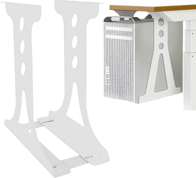 Verstelbare CPU Houder voor Onder Bureau en Wandmontage, Hoogte tot 54,5 cm, Draagvermogen tot 35 kg, Stevige Stalen Constructie voor Kantoor en Gaming Setup