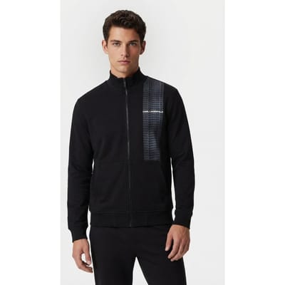 Karl Lagerfeld Black Sweat Zip Jacket Maat: S | Hoodies Outlet | Heren | Zwart
