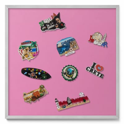 Tulup Magneetbord met Zilveren Frame - Roze Magneetbord in Stijlvolle Kleuren - 50 cm x 50 cm - Roze kleur - Magneetbord Voor Thuiskantoor - Magnetisch Bord voor Thuis en Kantoor - Magneetbord voor Herinneringen