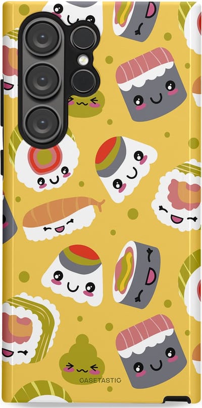 Casetastic Hoesje Geschikt voor Samsung S23 Ultra - Stijlvolle Beschermende Duo-layer Case - Sushi vriendjes