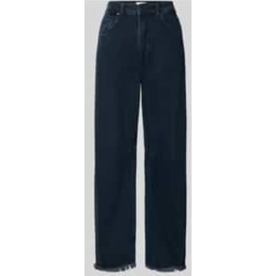 wide fit jeans met lyocell-aandeel met franjesrand