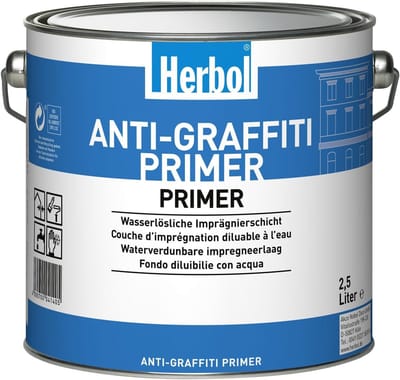 Herbol Anti Graffiti primer - Watergedragen kleurloze grondlaag voor Anti Grafiti Finish - 2.50 L