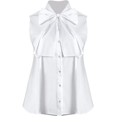 Mouwloze Blouse met Knoopdetail Dames Mat Fashion