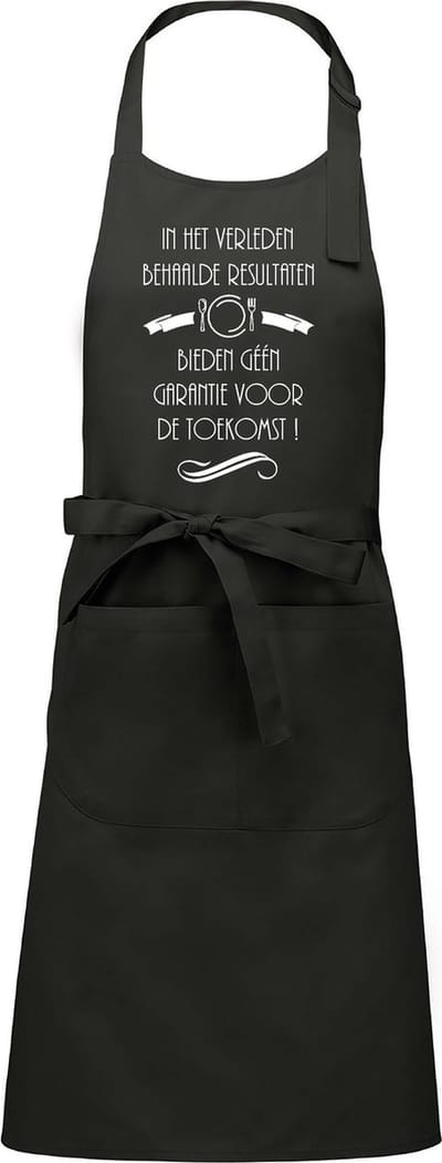 Mijncadeautje - Keuken- en Barbecueschort - In het verleden behaalde resultaten - Tekstschort - Verjaardag - Humorschort - Chique grijs