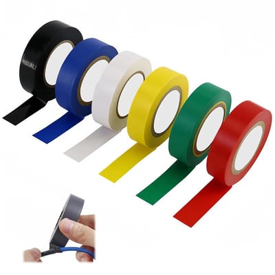 6-delige Set Isolatietape – PVC Elektrische Tape 16 mm x 15 m, Waterdicht, Hittebestendig, Kleurrijk, Sterke Hechting voor Kabels en Draden