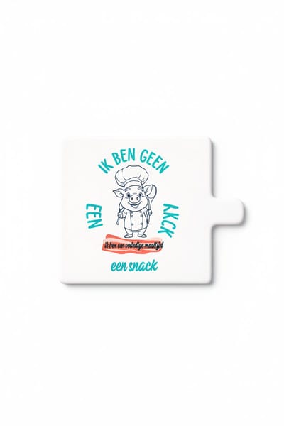 Grappige “Ik Ben Geen Kak, Ik Ben Een Snack” Keramische Tegel – Schattig Chef Varken Design – Humor Keuken Wanddecoratie Cadeau