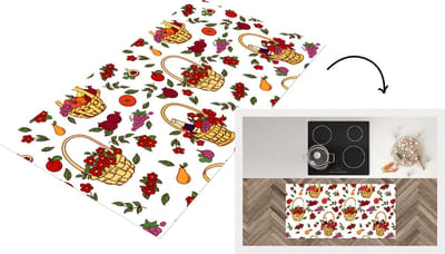Keukenloper - Loper keuken - Mand - Fruit - Patronen - 120x60 cm - Keukenloper vinyl