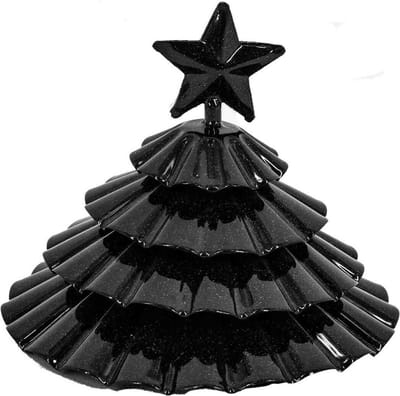HomeBound by KY | Metalen kerstboom zwart | 3x12x10,5cm | kerst decoratie | kerstboompje