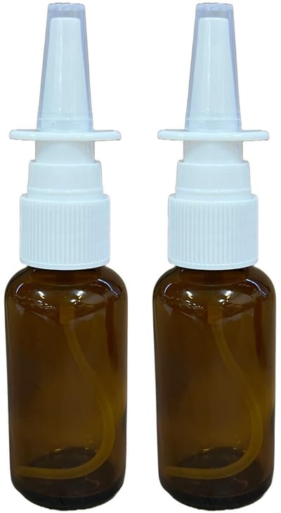 Amberkleurig glas 1 oz neusspray! Leeg, navulbaar, reisformaat premium glas voor zoutoplossing! (2 pakken)