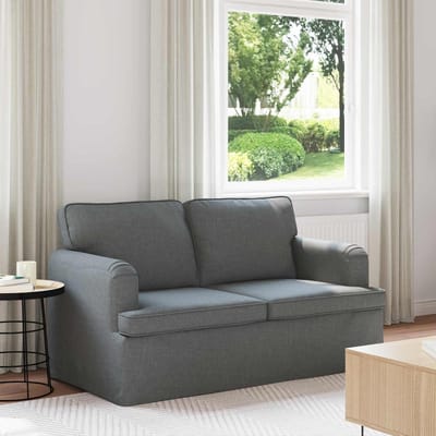 vidaXL - Bank - Donkergrijs - 144 - x - 80 - x - 85 - cm - Stof