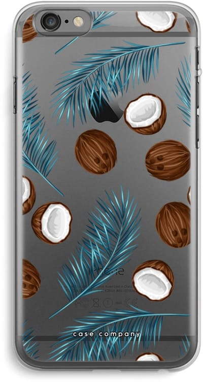 Case Company® - Hoesje geschikt voor iPhone 6 PLUS / 6S PLUS hoesje - Kokosnoot - Soft Cover Telefoonhoesje - Bescherming aan alle Kanten en Schermrand