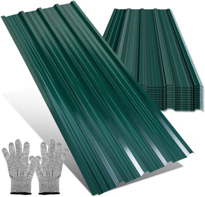Dakplaten Profielplaten - Trapeziumplaten Set - Dak Constructie - Verzinkt Staal - 12 Stuks 7m² - Groen