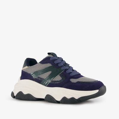 Blue Box dames dad sneakers blauw - Maat 37 - Uitneembare zool