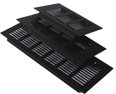 Aluminium Ventilatierooster 150x400mm - Zwart - Geschikt voor Kasten en Garderobes
