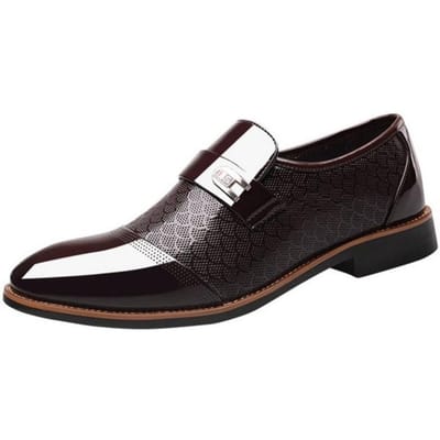 Herenschoenen van leer met reliëf Grote maat Set voeten Alles-passende Heren Casual Leren Schoenen 38-48 50 bruin