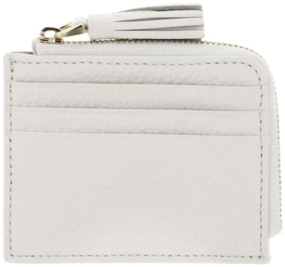 COCCINELLE Leren kaarthoes Tassel Credit Card Holder Pearl crème
