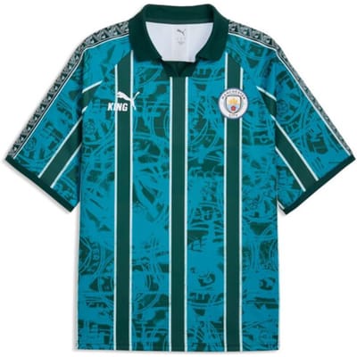 PUMA - mcfc king retro jersey - T-shirt voetbal train km here - Blauw