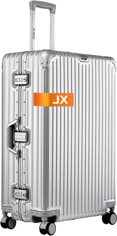 Reiskoffer Aluminium - Grote Koffer - Veilig Reizen - TSA Cijferslot - 91 Liter - Zilver