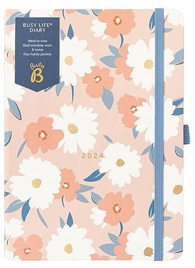A5-weekplanner met Roze Bloemen | Dobbel Afsprakenplanner 2024
