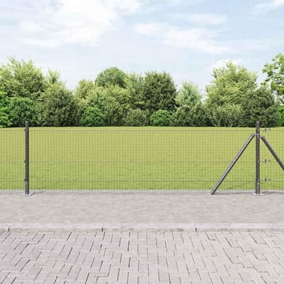Hekpalen set - Stalen steunen - Tuin omheinen - Weerbestendig staal - 50 meter - Grijs
