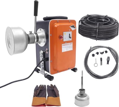 Elektrische Afvoerreiniger - Pijpreiniger Machine - Verstopte Afvoer - Krachtige 750W Motor - Tot 20 Meter - Oranje