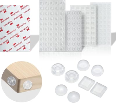 172 Stukjes Elastische Rubber Buffers - Transparante Zelfklevende Stopdempers voor Deuren - Kasten - Laden - Toiletzittingen - Rubber Buffers - Zelfklevend - Rond - Trapeziumvormig