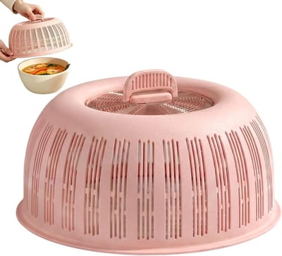 Voedselafdekking - Bordafdekking Komdeksel - Maaltijden Beschermen - Ventilatie & Afvoer - 25 x 12 cm - Roze