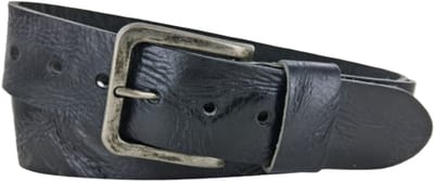 Leren Dames Riem | Kleur: Zwart | Buffellederen Dames Riem | 4,5cm breed | Riemmaat: 85 (totale lengte: 100cm) | 100% echt leer | Nikkelvrije gesp